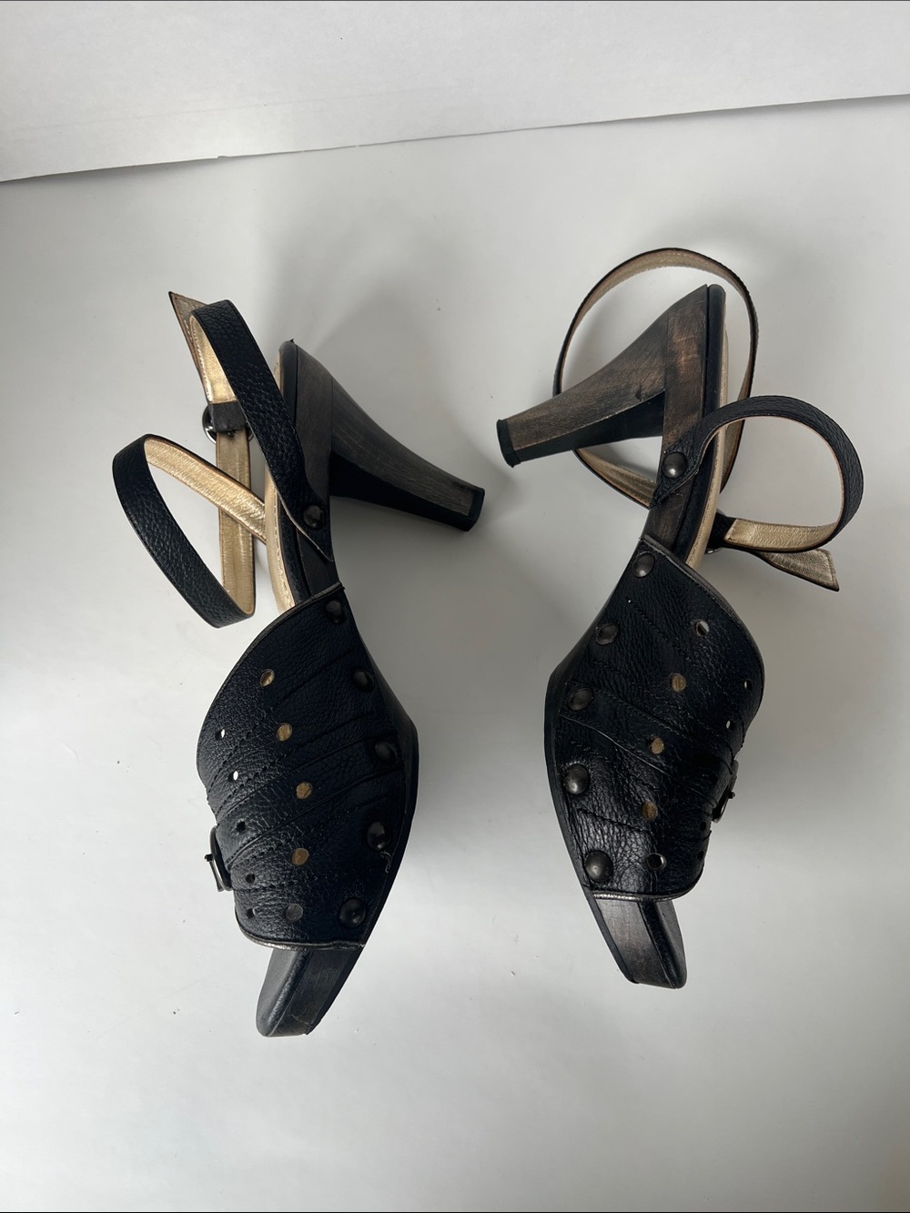 Miho Masui Italian leather peep toe heels - Picture 2 of 14